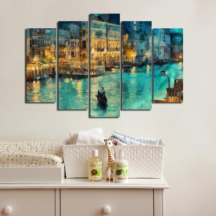 Wallity Set de 5 Piezas de Pintura Decorativa en Lienzo Multicolor 5PATK-158 Wallity Set de 5 Piezas de Pintura Decorativa en Lienzo Multicolor 5PATK-158